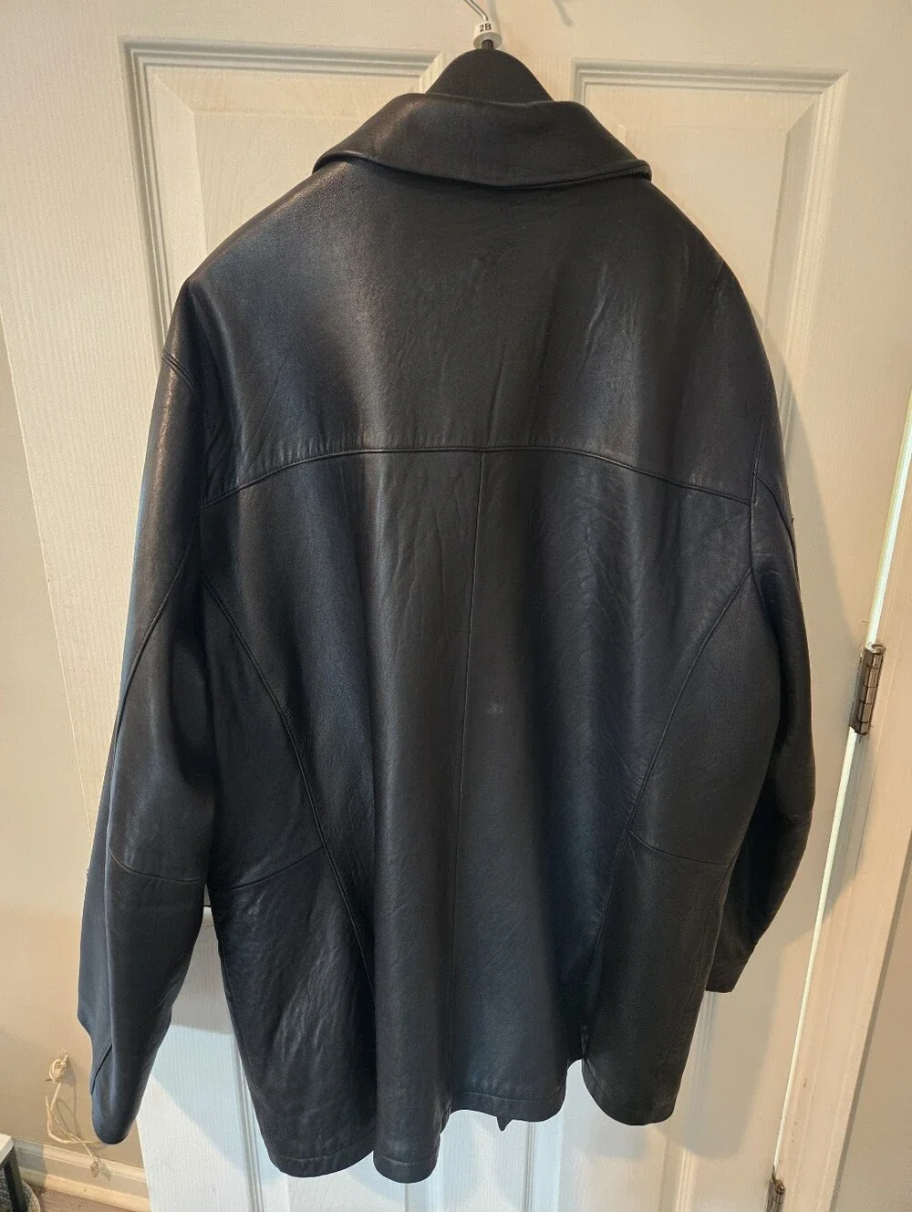Kenneth Cole New York Black Leather BLAZER Coat XL